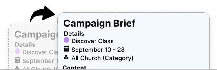 Duplicating a recurring church campaign for a seasonal event